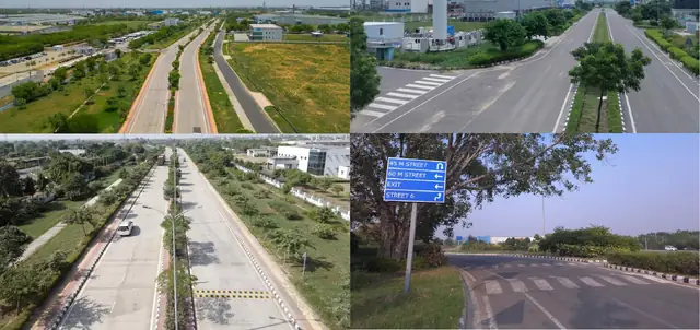 Wide roads in MET City commercial zone