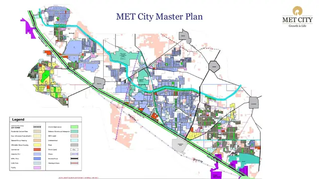 MET City master plan showing commercial zones